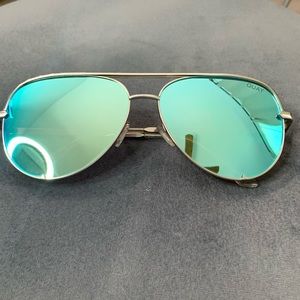 High Key Blue lens Silver frame sunglasses
